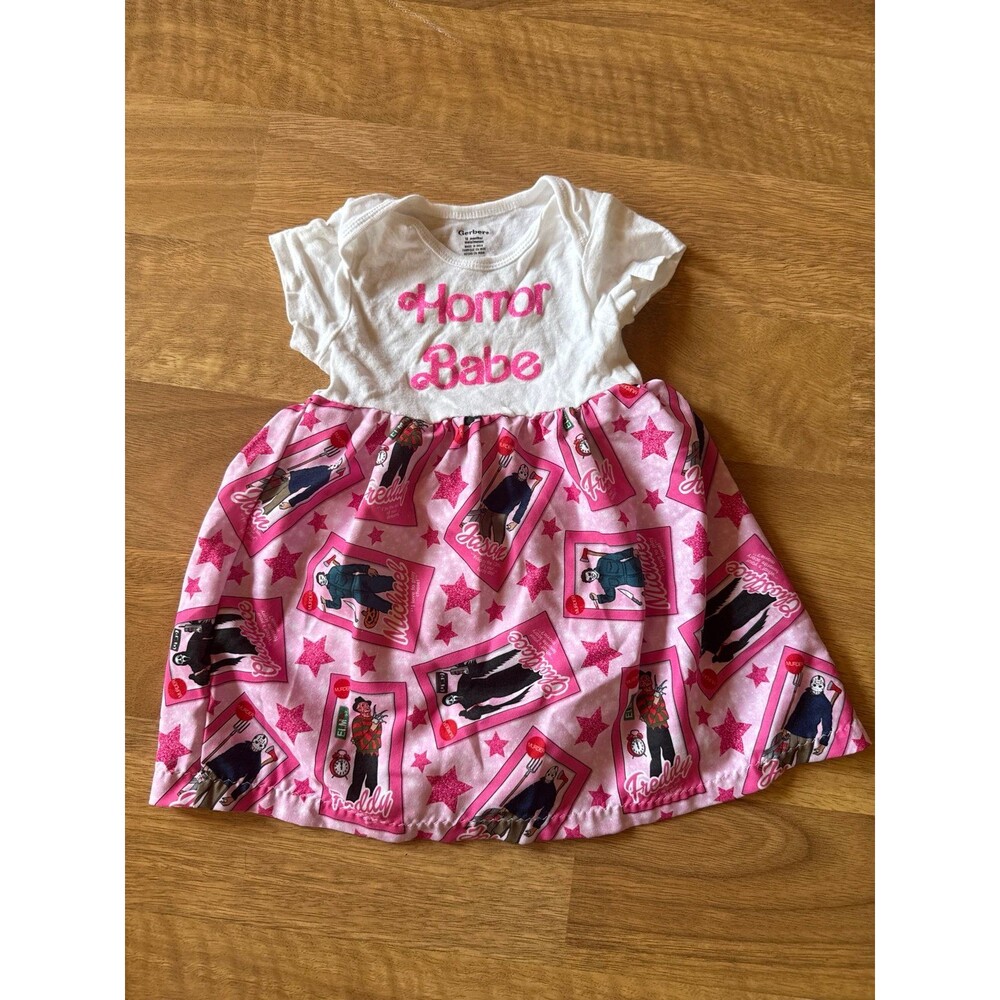 Baby Girls Horror Babe onesie handmade Dress • GHOSTface • Michael Myers •Freddy